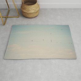 Birds on a telegraph wire print Rug