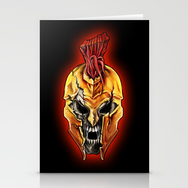 Evil Spartan Warrior Skull Stationery Cards By Artbyspano Society6