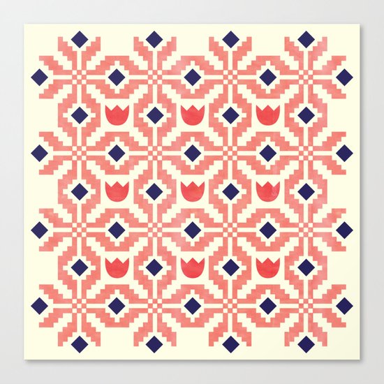 Coral Flowers Canvas Print