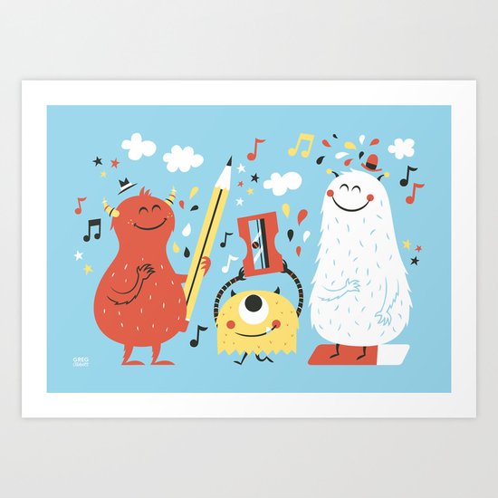 Helpers Blue Art Print