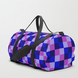 Modern overlapping purple and blue squares Duffle Bag