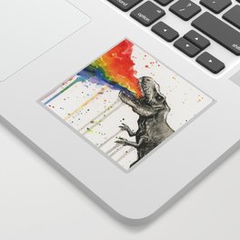 T-Rex Rainbow Puke Sticker