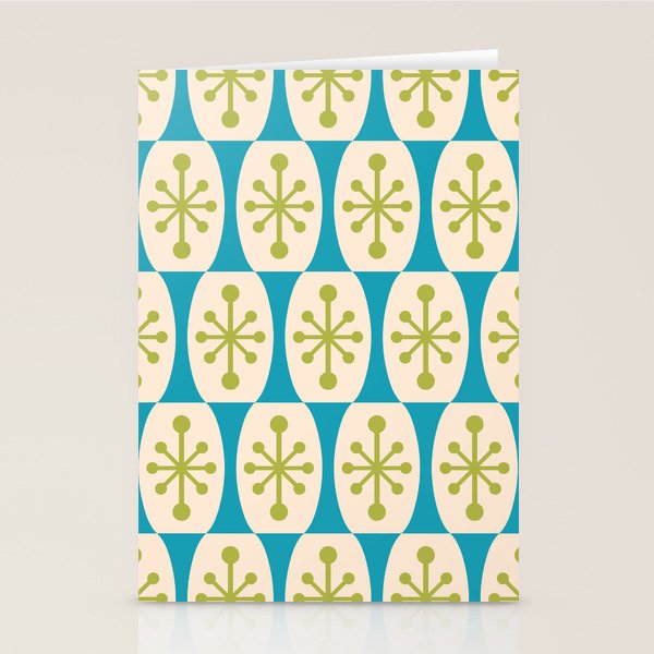 Mid Century Modern Atomic Fusion Pattern 211 Chartreuse and Turquoise ...