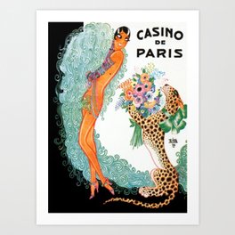 Casino de Paris - Josephine Baker by Zig aka Louis Gaudin Art Print