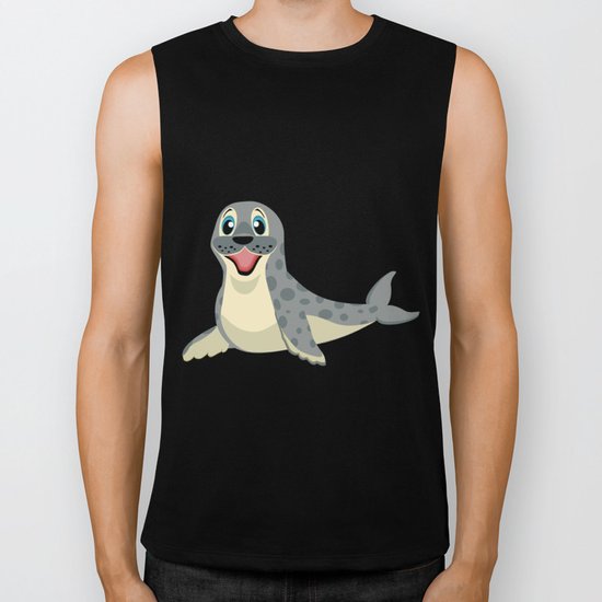 Smiling Baby Seal Biker Tank