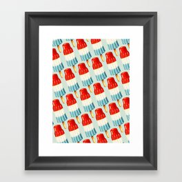 USA 4th of July Popsicle Pattern Framed Art Print