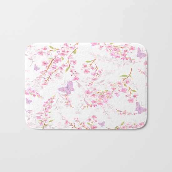 cherry blossom shadow Bath Mat