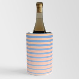 Abstract Beach Edge - Abstract Pastel Striped Gradient of sands, tans, and ocean blues Wine Chiller