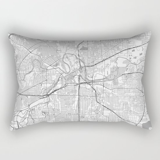 Fort Worth Map Line Rectangular Pillow