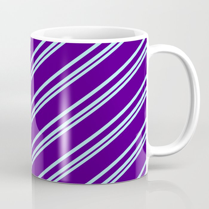 Turquoise & Indigo Colored Striped Pattern Coffee Mug