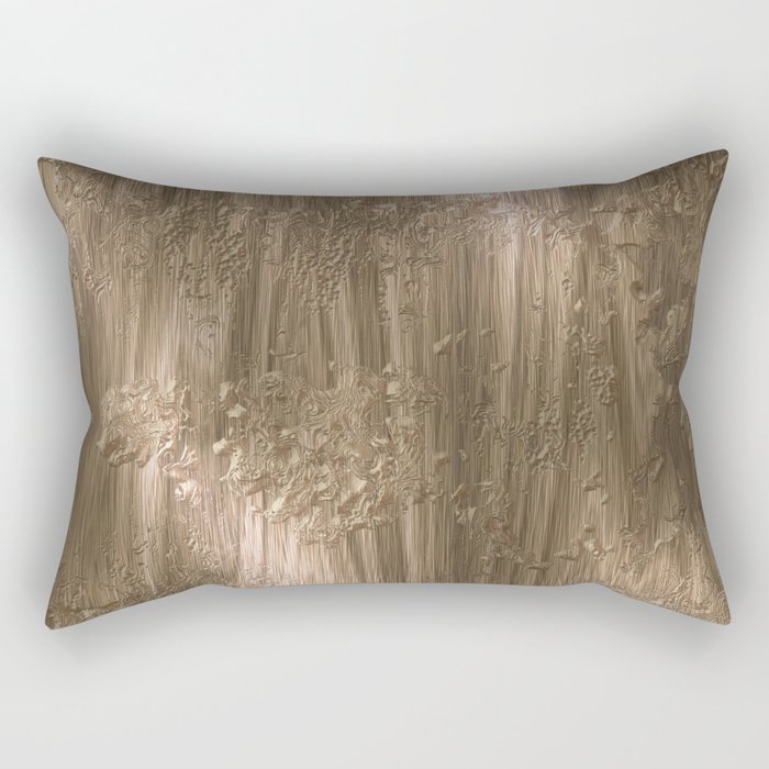 Light brown engraved wood Rectangular Pillow