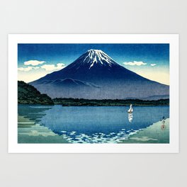 Tsuchiya Koitsu - Mount Fuji and Shoji Lake - Japanese Vintage Woodblock Ukiyo-E Art Print