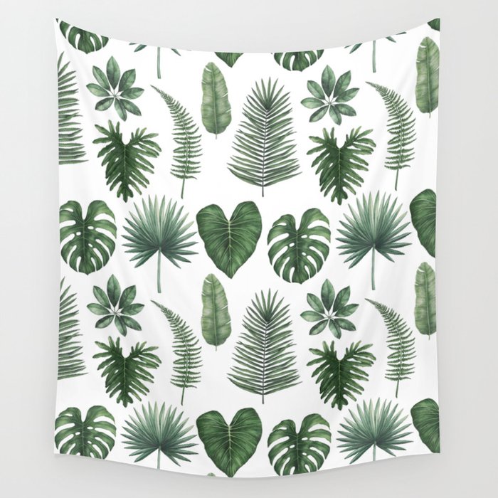 Tropical Leaves Wall Tapestry