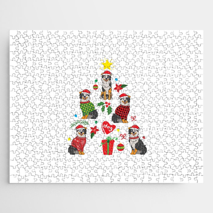 Australian Shepherd Christmas Ornament Tree Jigsaw Puzzle