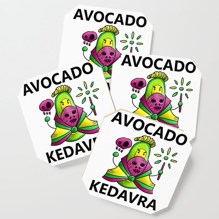 Avocado Kedavra - Death Eater Avocado with Wand Coaster