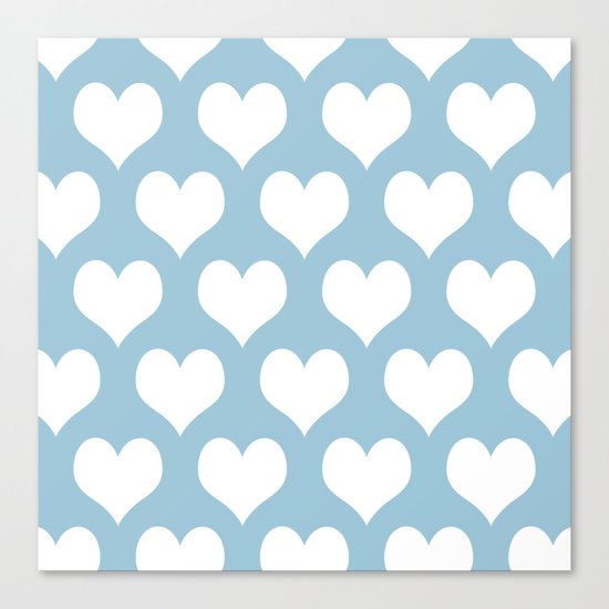 Hearts Aquamarine Canvas Print