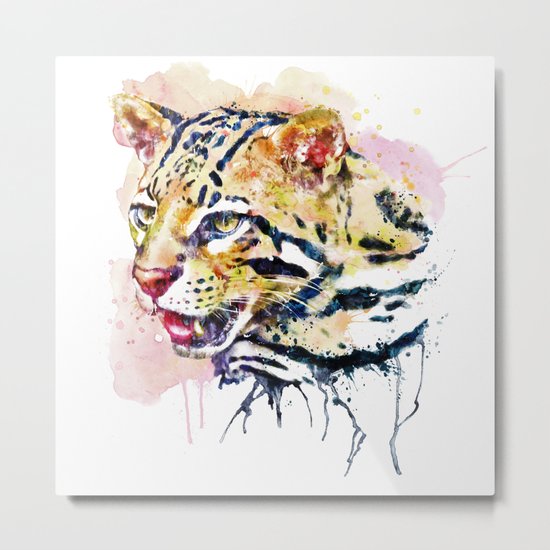 Ocelot Head Metal Print
