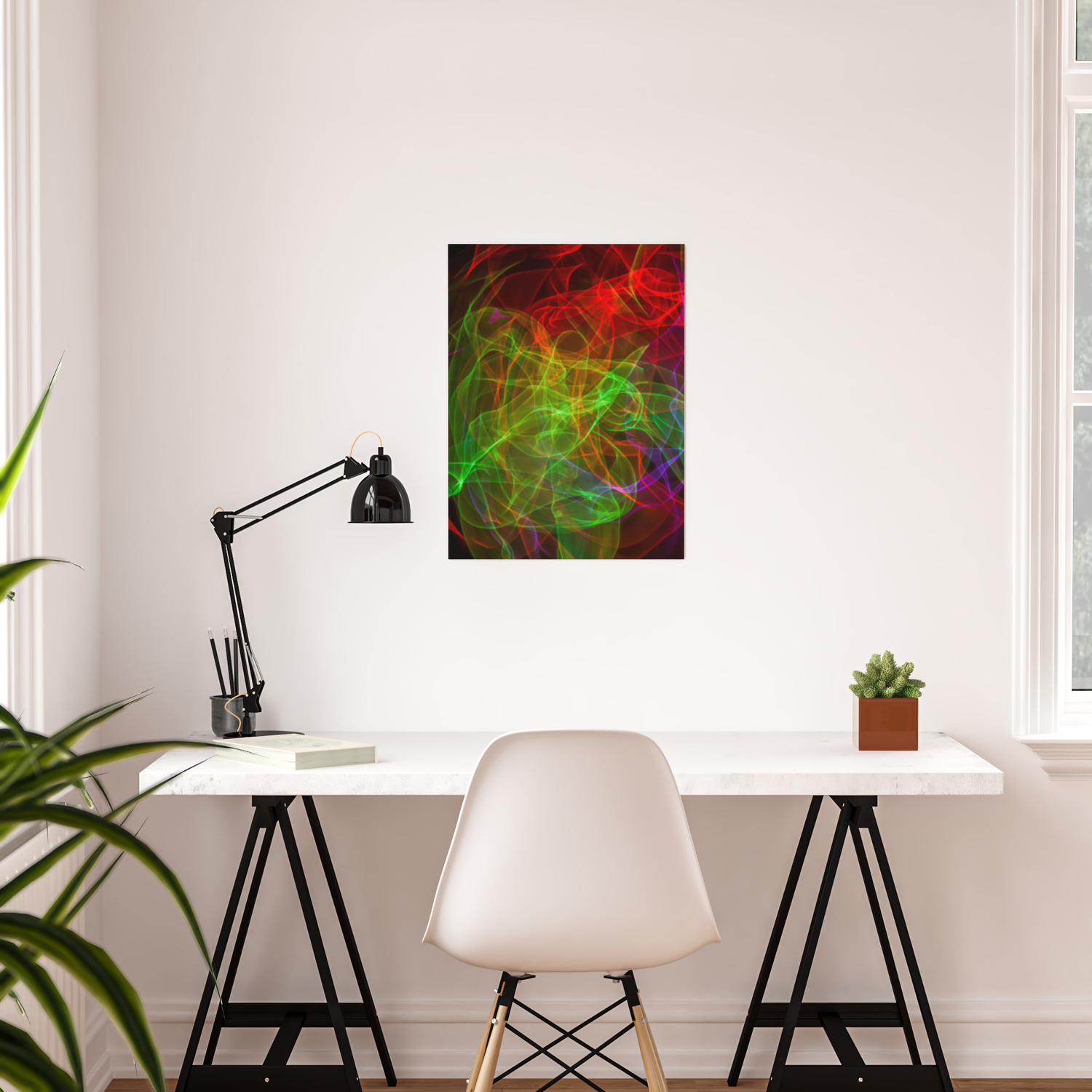 Abstract Multicolored Smoke Soft Texture Of Waves Of Various