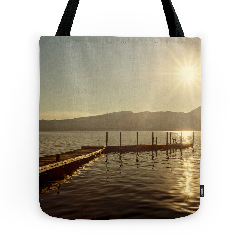 Summer Evening On The Lake Tote Bag by bonniemartin