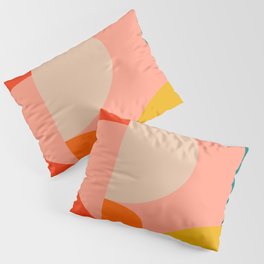 geometry shape mid century organic blush curry teal Pillow Sham