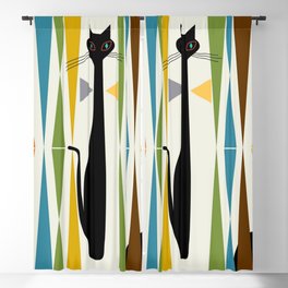 Mid-Century Modern Art Cat 2 Blackout Curtain