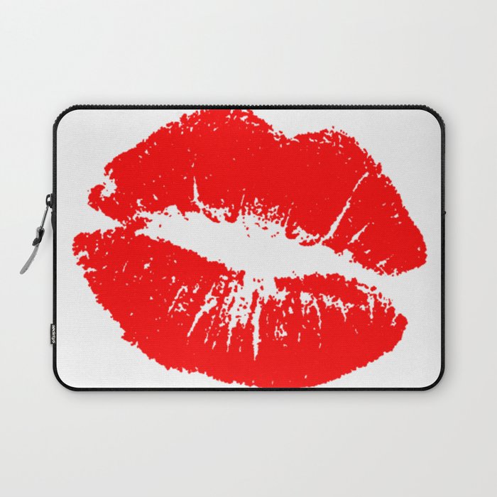 Red Sexy Lips Kiss Print Clipart Illustration Laptop Sleeve