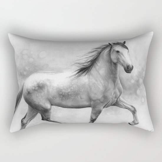 Horse II - pencil drawing Rectangular Pillow