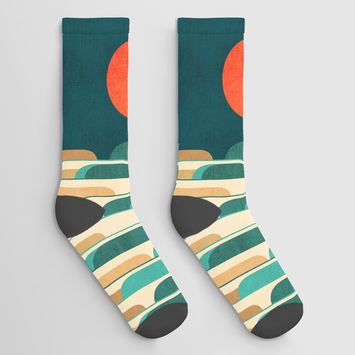 Chasing wave under the red moon Socks