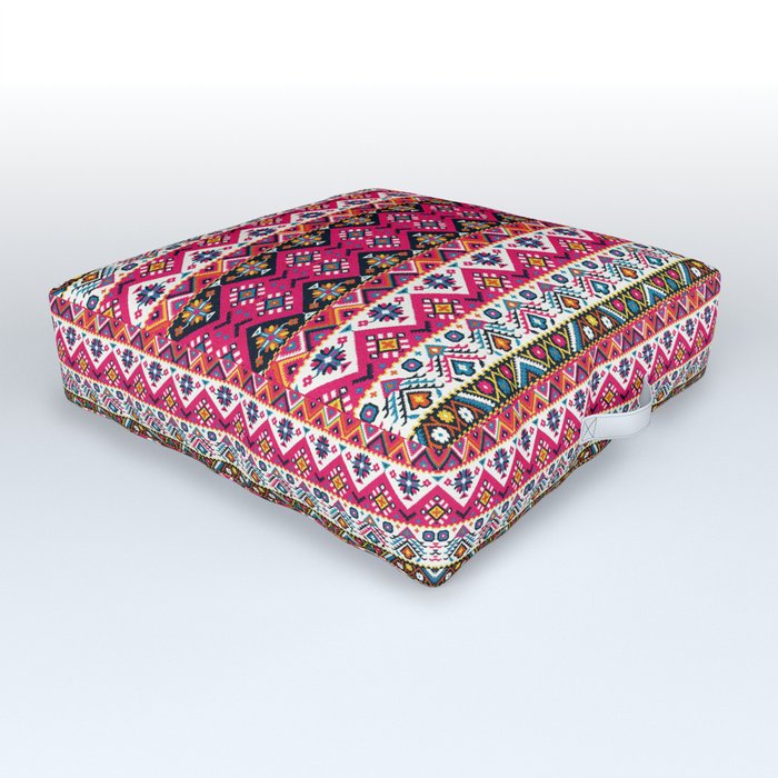 Colorful Oriental Traditional Floral Moroccan Bohemian Style Outdoor Floor Cushion
