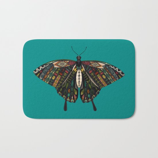 swallowtail butterfly teal Bath Mat