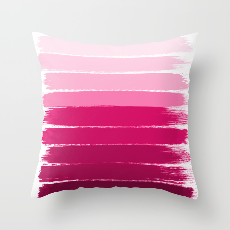 Mola Ombre Painting Bruskstrokes Tonal Gradient Art Pink Pastel To Hot Pink Decor Throw Pillow By Charlottewinter Society6