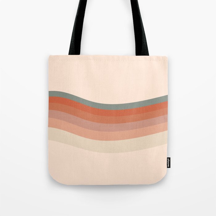 Haana - Colourful Wavy Retro Stripes Art Design Pattern Tote Bag