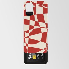 Deconstructed Harlequin Midcentury Modern Abstract Pattern in Retro Red and Almond Cream Android Card Case