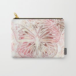 Monarch Butterfly In Pastel Pink Carry-All Pouch
