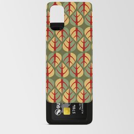 Bold, Abstract Leaves - Red, Khaki, & Olive Android Card Case