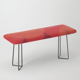 Abstraction Shapes 115 in Cherry Red Orange (Moon Phase Abstract)  Bench