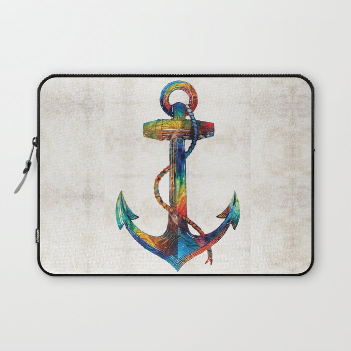 Nautical Anchor Art - Anchors Aweigh - By Sharon Cummings Laptop Sleeve
