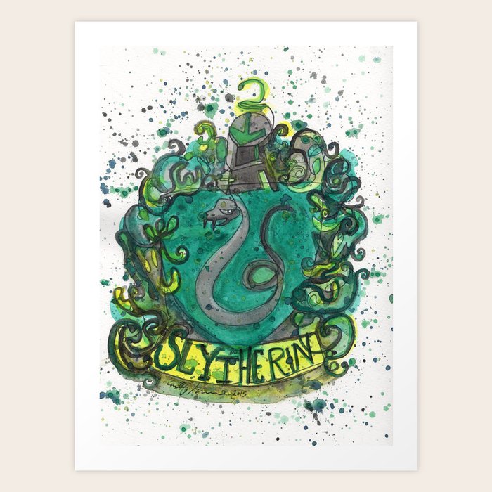 Slytherin Crest Art Print By Paintbabies Society6