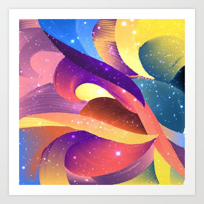 Pastel Sparkle Abstract Art Print By Expressionart Society6