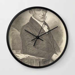 Vintage Illustration - Portrait of Richard Riker, First New York County District Attorney, 1870 Wall Clock