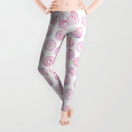 Donut Pattern | Pink, Purple Watercolor Leggings