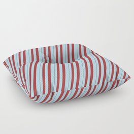 [ Thumbnail: Brown and Light Blue Colored Striped/Lined Pattern Floor Pillow ]