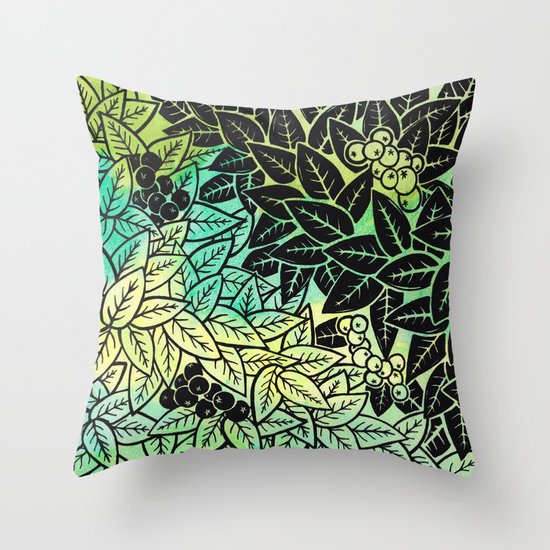 Leafy YingYang Throw Pillow