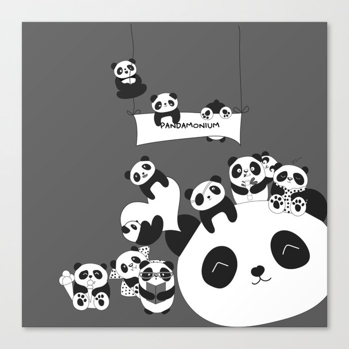 Panda party Canvas Print