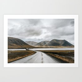 Iceland road trip with magical clouds and dramatic light Art Print