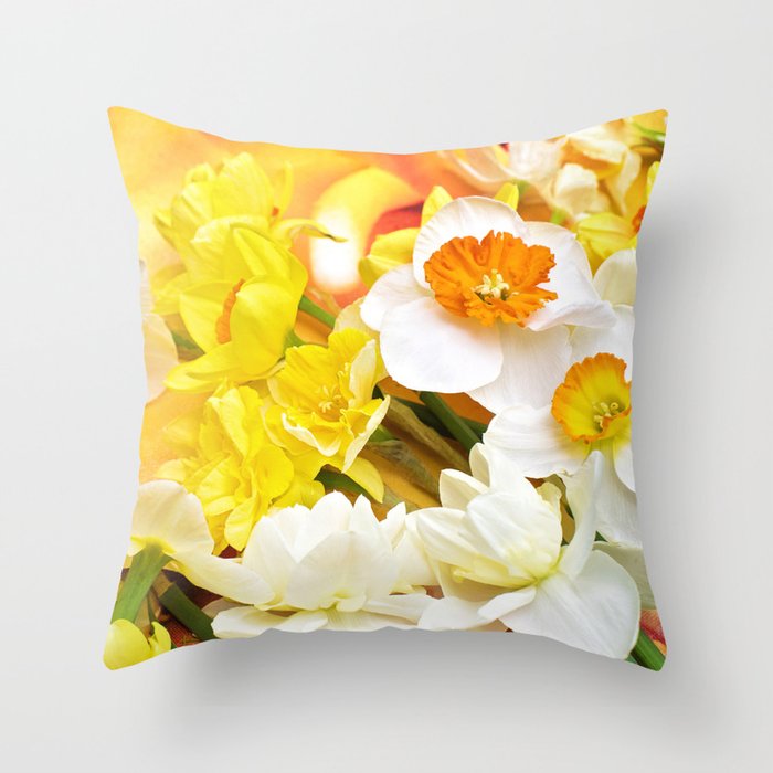 Daffodil Frequency Throw Pillow