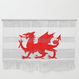 WELSH DRAGON red with white shadow. Wall Hanging