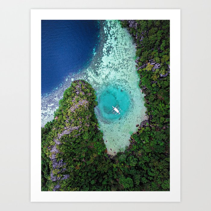 Green Lagoon Coron, The Philippines | Aerial Art Print