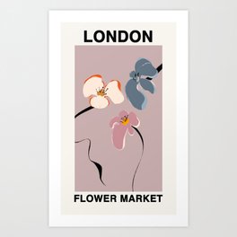 London Flower Market Art Print
