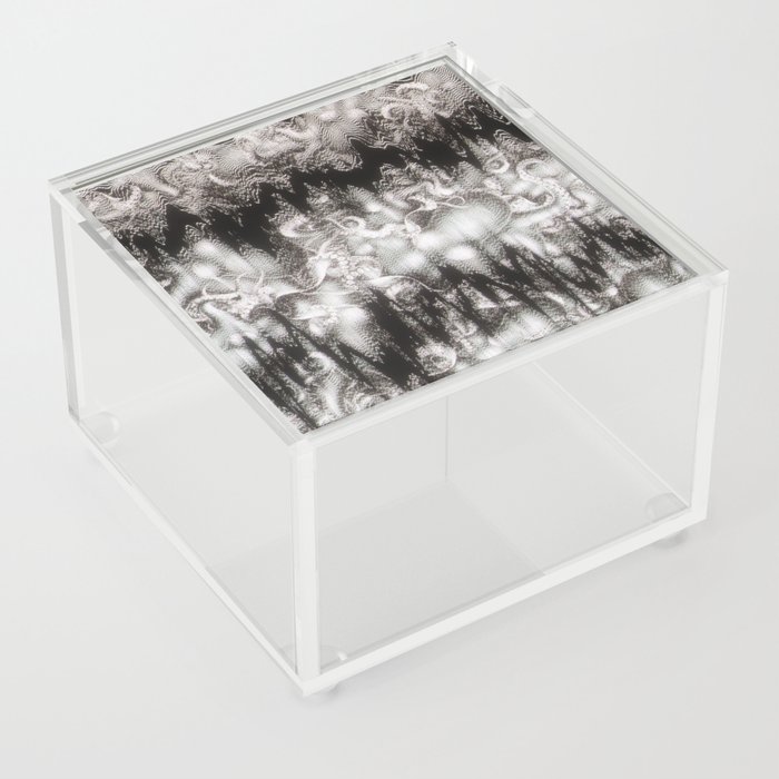 White Glitch Distortion Acrylic Box